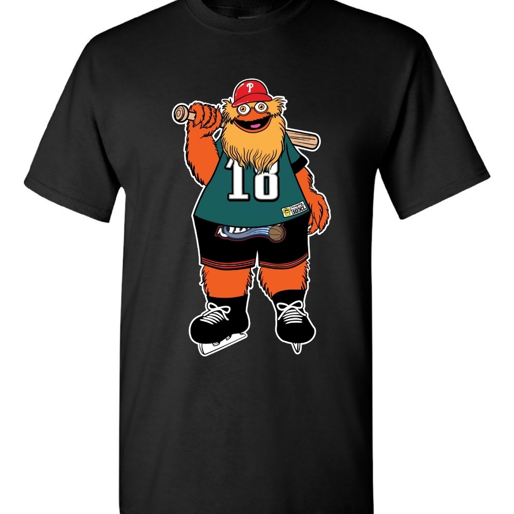 Gritty Philadelphia Custom Art Designed Adult Tee Shirt.